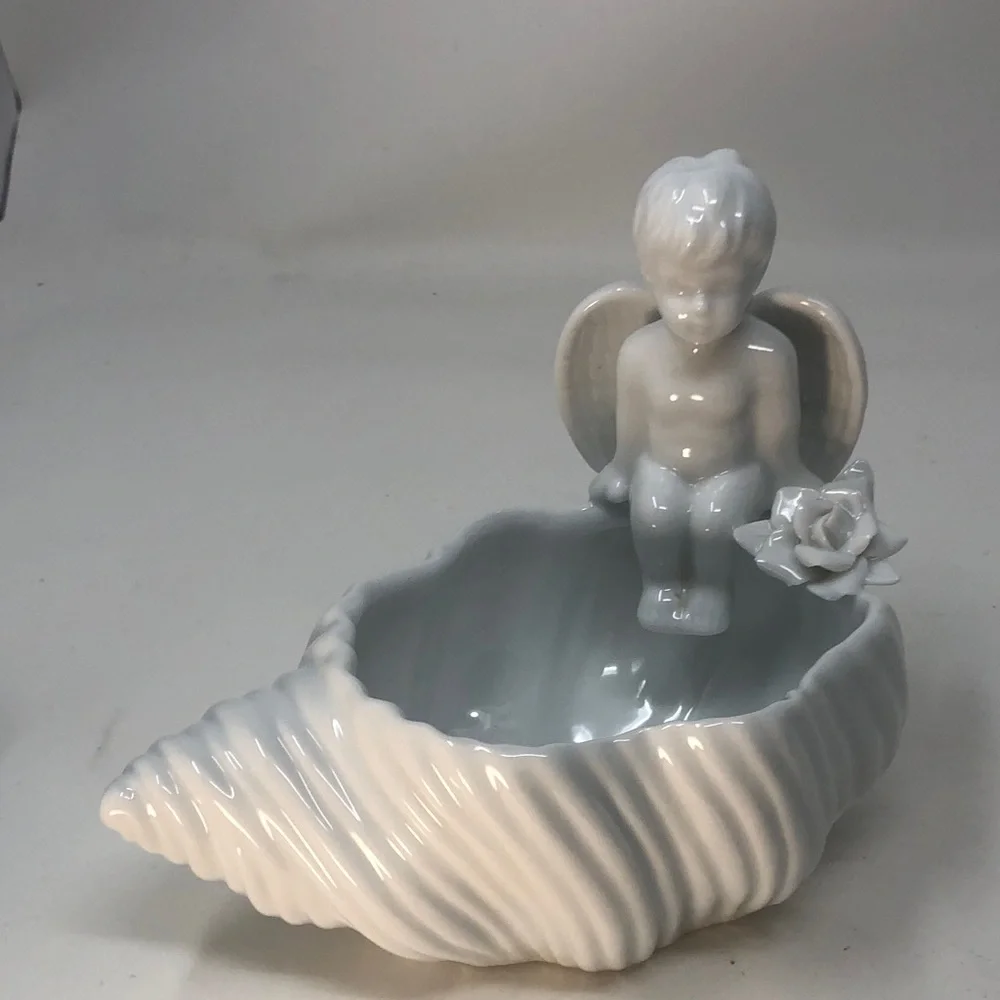 White Ceramic Angel Planter